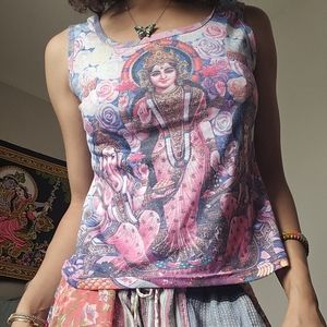 Vtg Hindu Goddess TankTop Size Small